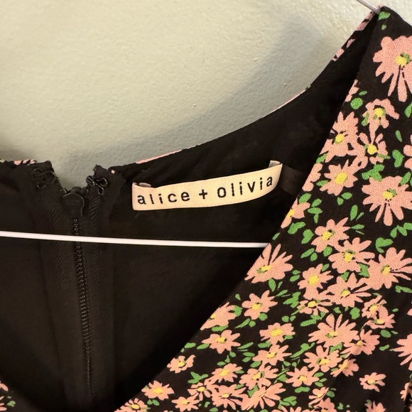 Alice + Olivia Floral Dress jumper - Black and Pink - Picture 2 of 6